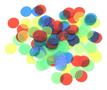 100 st 15 mm Genomskinliga Spelmarker Rund Brädspel Räknechip 4 Färger