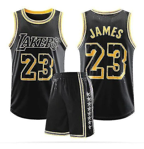 #23 Lebron James Baskettröja Set Lakers Uniform black 2XL