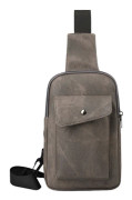 Sling Bag Bröstväska med Justerbar Rem Liten Crossbody Väska Multifunktionell Axelryggsäck Vardaglig Dagsryggsäck för Män läder beige leather beige