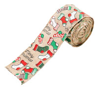 Juldekorationer Tecknade klistermärken Burlap Webbing Kreativa julband Julgransband Christmas Ribbon