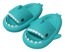 Shark Haj Tofflor, Lämplig för vuxna och barn Söt Tjock Sula Hajar Halkfria Tofflor Inomhus Duschtofflor Sandaler Shark Slippers Mintgrön 36/37 EU