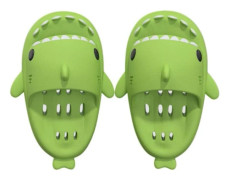 Shark Haj Tofflor, Lämplig för vuxna och barn Söt Tjock Sula Hajar Halkfria Tofflor Inomhus Duschtofflor Sandaler Shark Slippers A Light green 36/37 EU