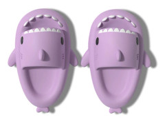 Shark II tofflor för barn sommar tjock botten pojke tecknad barn inomhus halkfria bad baby förälder-barn sandaler Purple 190【适合脚长18-18.5cm】