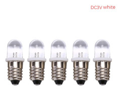 5st E10 LED-lampa DC 3V 4,5V Instrument Glödlampa Indikatorlampa Fla white DC3V
