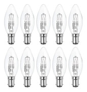 10-pack B15d halogenlampor, dimbara 42w C35 halogenljuskälla 42w B15d Eco halogenlampor B15d ljuskällor liten bajonett