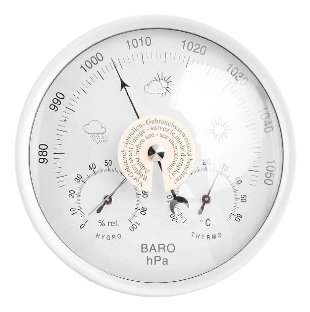 Digital inomhushygrometer, portabel 3 i 1, väggmonterad vädertermometer, barometer, hygrometer för hemmet