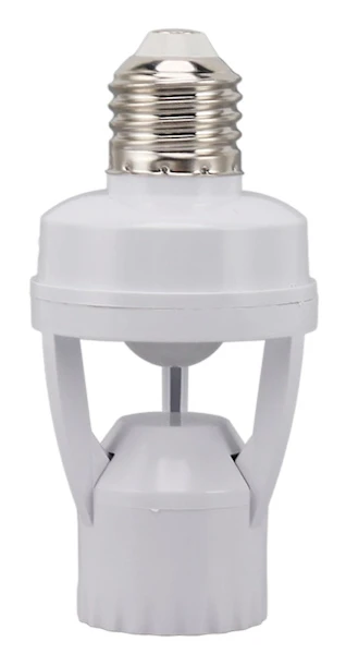 Rörelsesensor Ljussockel, PIR Rörelse E27 Skruv Glödlampa Adapter, Justerbar Auto På Av Nattljuskontroll Garagelampa
