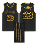 Mordely #23 LeBron James Baskettröja Set Lakers Uniform för Barn Vuxna - Svart 4XL (180-185CM)