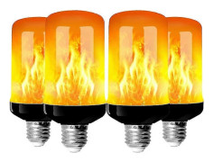 4-pack flamlampor E27-sockel 4w LED-flammeffektlampor 4 belysningslägen inomhus dekorativa lampor för hemträdgårdsfest
