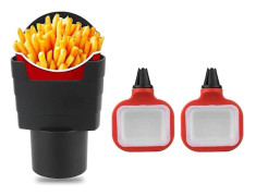 2-pack Dip Clip Bilhållare för Sås och En Pommes Friteshållare, Bil