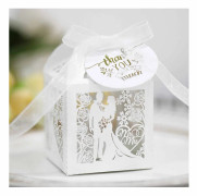 50 st korsformade godisaskar i kartong, lämpliga för trollspön, dop, bröllop, nattvard B Cross Gold 50 pieces