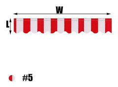 Born Pretty 2,5m/3m/3,5m/4m/5m Butiksbanner Ersättning Vattentät Tygremsor Vågig Valans Solskydd Takfönster Uterum Markis Number 5 (W)146cm x (L)19cm