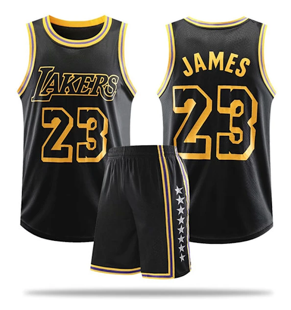 NBA basketuniform Mamba ormmönster - Svart kostym - Nr. 23 J-FA-