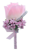 2 st rosboutonniere, bröllopskorsage, handgjord konstgjord boutonniere Light Pink