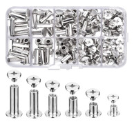 （Silverfärg）1 set Chicago skruvar sortiment kit 6 storlekar metall R