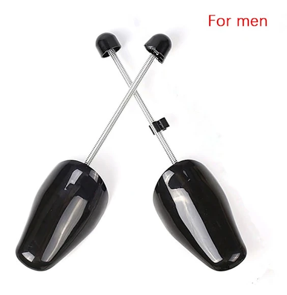 1 par plastskoträd Justerbar längd skoträd Stretch Black men