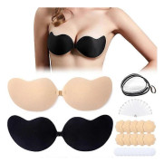 2 ST Push Up Självhäftande BH Axelbandslös Rygglös BH Osynlig Push Up BH