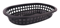 100pcs/50pcss Food Basket Oval Shape Dinnerware Plastic French Fries Fast Food Storage Plates For Restaurant Black 50 Pcs