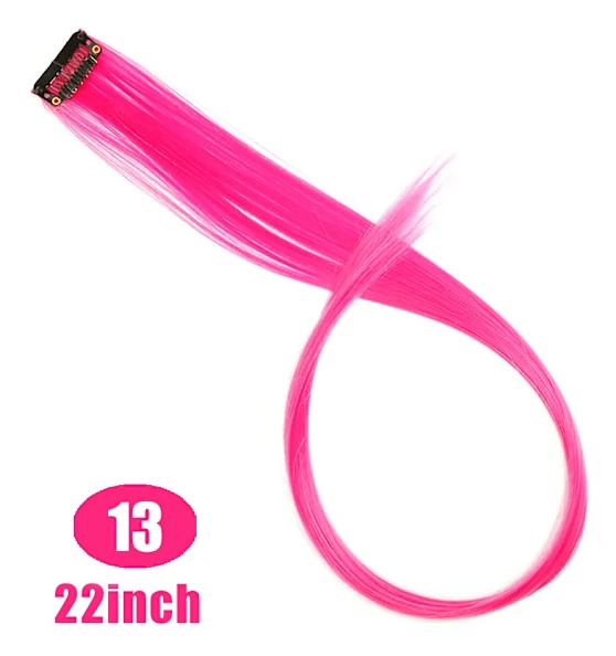 Lupu Synthetic Rainbow Highlighted Hair Girl One Chip In Hair Extension Hårnål Långt rakt hår Spänne för hår falskt hår 13 22inches