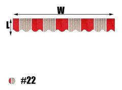 Born Pretty 2,5m/3m/3,5m/4m/5m Butiksbanner Ersättning Vattentät Tygremsor Vågig Valans Solskydd Takfönster Uterum Markis Number 22 (W)350cm x (L)23cm