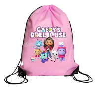 Gabby Dollhouse Polyester Förvaringsväskor Barn Dragsko Anime Figur Ryggsäcksbar resepåse Utomhus Vandringsorganisation GB282 Size Size 43x34cm