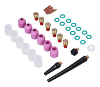 TIG-svetsbrännare-kit - WP9/20/25 - 40-delars set med gaslins, klämhylsa, aluminiumoxidmunstycke och glaskopptillbehör