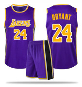 NBA Basket Uniform LAL Rundhalsad-Lila Kostym-Nr. 24 Kobe 5XL (185-195cm)