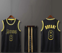 NBA basket uniform LAL rund hals - svart kostym - nr 8 Kobe Children M/24 yards (130-140cm)