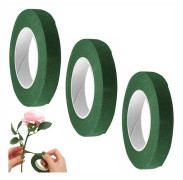 3 rullar floristtejp - 12 mm bredd mörkgrön blomtejp florist stamomslag buketttejp för bukettstamomslag och gör-det-själv-hantverk 30 yard/rulle