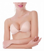 Push up Strapless Självhäftande Plunge BH Osynlig Rygglös