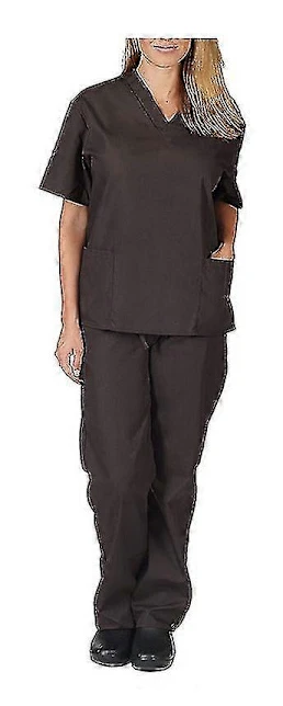 Kvinnor Medicinsk Skrubb Läkaruniform Topp+byxor Set Sjuksköterska Tandläkare 2-delsdräkt