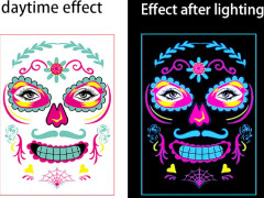 Halloween Makeup Ball Neon Stickers 150 * 210mm