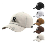 Keps Herr Mode All-match Hatt R Bokstav Broderi Hatt All-match Böjd Skärm Mode Enkel Dam Baseball Trend (flera färger tillgängliga) White