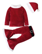 3 Styck Julkläder Sammetsbyxor Red 110