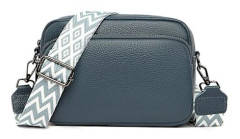Ny Crossbody-väska för kvinnor Liten axelväska i läder för kvinnor med bred dragkedja och avtagbar bör