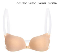 1:a Osynlig BH Push Up Silikon BH med Transparent Aprikos C Aprikos för Kvinnor C Apricot