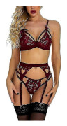Damunderkläder Axelbandslös Frontspänne Lyft-BH, Trådlös Halkfri Osynlig Push Up Bandeau Wine Red 2XL
