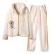 Benvita Björn Sammet Pyjamas Dam Långärmad Plus Sammet Tecknad Coral Sammet Pyjamas Off-white Bear XL