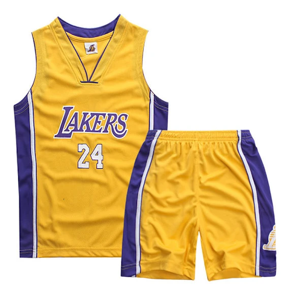 Kobe Bryant Nr.24 Basketlinne Set Lakers Uniform för Barn Tonåringar W y Gul Gul XL (150-160CM) Yellow XL (150-160CM)