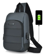 Vattentät USB Crossbody Bags Axelväskor gray