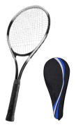 27 inch Tennis Racket Single Tennis Racket Beginner Competition Training Set with Carry Bag for Adults Student Women Men Black