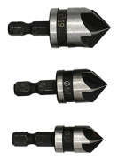 3-delat Hexadecimalt Skaft 12mm 16mm 19mm Försänkare Borr av Kolstål