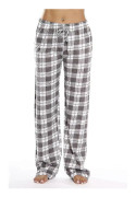 Dam Pyjamasbyxor med Fickor, Mjuka Flanellrutiga Pyjamasbyxor för Damer grå L