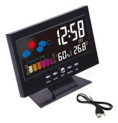 Klimatövervakare med stor display, temperaturvisning, klocka, kalender och alarm