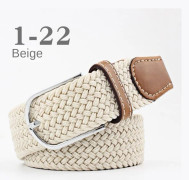 Bälte canvas tyg 26 färger storlek W26 - W36 skärp kläder beige