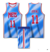 NBA basketuniform BKN retroblå kostym - nr 11 Irving Children L/26 yards (140-150cm)