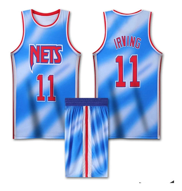 NBA basketuniform BKN retroblå kostym - nr 11 Irving 5XL (185-195cm)