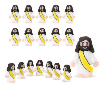 18 st Jesus Leksaker Påskdesign Mini Gummi Jesus Figurin D
