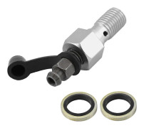 M10x1,25 mm Motorcykel Bromscylinder Ok Luftningsskruv Nippel Banjobult Dammskydd Silver