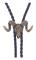 [LCS] Vintage Bolo Tie för män - Cow Skull Design Cowboy Tie - Svart läder Bolo Halsband